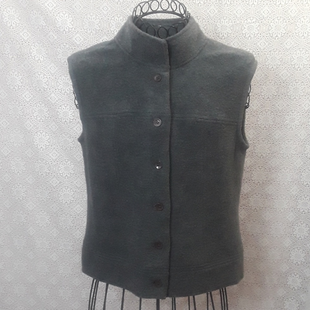 Talbots gray small wool vest FIRM